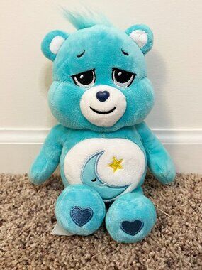 Care Bears Bedtime Bear Plush Blue Moon Star 8" Stuffed Animal Vintage Style Toy